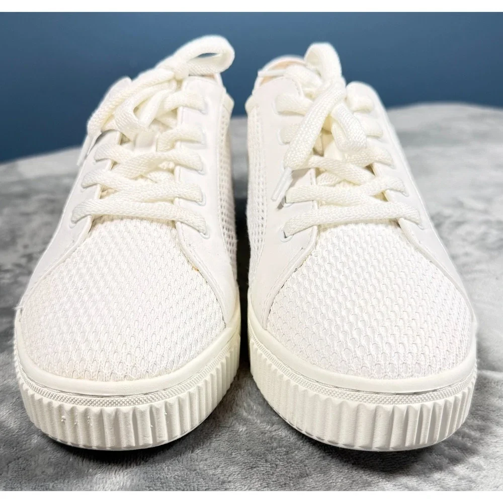 Naturalizer Soul Womens 10M Sneakers White Mesh Lace Up Platform Casual Shoes